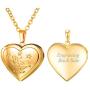 Women Girls Personalized Locket Necklace Zodiac Sign Grain Platinum 18K Gold Heart Pendant that Hold Photo Picture, with Text Engrave or Image Custom, Chain 20 Inch
