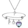 SHAARMS Initial Bracelet 26 Letter Necklace Love Heart Girls Gifts, Stainless Steel Name Necklaces Adjustable Chains Bracelet, Birthday Gifts with Jewely Box