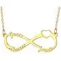U7 Personalized Necklace Choker Charm Initials Naming Jewelry Platinum / 18K Gold Custom Any Name/Her Name/Double Names/Infinity 4 Family or BFF Names, Chain 16''-18''