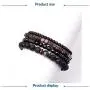 WAINIS Braided Leather Bracelets for Men Women Wrap Tiger Eye Lava Rock Beads Bracelet Woven Ethnic Tribal Rope Wristbands Bracelets Set Adjustable