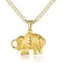 Barzel Elephant Necklace for Women, Men, Boys, and Girls 18K Gold Plated Flat Mariner/Marina 060 3MM Chain Necklace Elephant Pendant