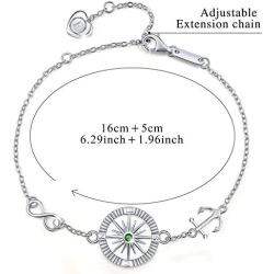 Esberry ✦Gifts for Mothers Day✦18K Gold Plated 925 Sterling Silver Bracelets Birthstone Set Rudder Shape Bracelets Birthday Gifts for Women Girls Mom Mother Wife Girlfriend