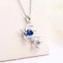 Sterling Silver Mom and Baby Turtle Necklace Stud Earrings Anklet Cubic Zirconia Heart Pendant Turtle Jewelry Set for Women