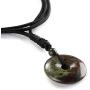 Jovivi 30mm Circle Donut Healing Crystals Necklace Natural Semi-Precious Chakra Gemstone Stone Amulet Lucky Coin Donuts Charm Protection Quartz Reiki Pendant Necklace for Men Women Adjustable Rope