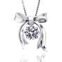 ARINZA Sterling Silver Necklaces for Women Dancing Diamond & Swarovski Cubic Zirconia Pendant Necklace Silver Chain 18, Jewelry for Women Girl