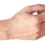 Nuragold 14k Yellow Gold 7mm Cuban Chain Curb Link Diamond Cut Pave Two Tone Bracelet, Mens Womens Lobster Lock 7'' 7.5'' 8'' 8.5'' 9''