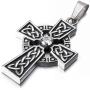 Elfasio Celtic Cross Necklace for Men Cubic Zirconia Stainless Steel Pendant Necklaces Chain 18inch-30inch