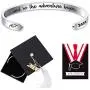 Ldurian 2021 Bracelet for Graduation, Inspirational Grad Bangle Cuff for Women, Graduate Gift for Her, College Senior Bracelet, Graduation Jewelry with 2021 Cap Box & Card & Bag
