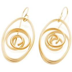NIEVOS JEWELRY 24k Gold Plated Earring 24k Gold Plated Oval Earring Classics For Her Gift Jewelry Handmade Designer Made By Women Love