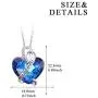AOBOCO I Love You Mom Necklace Sterling Silver Heart Pendant Embellished with Crystals from Austria, Fine Birthday Jewelry Gifts for Mom Grandma Mother-to-be Mother-in-law Stepmom