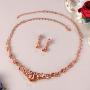 EVER FAITH Rhinestone Crystal Elegant Bridal Floral Teardrop Necklace Earrings Set