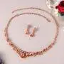 EVER FAITH Rhinestone Crystal Elegant Bridal Floral Teardrop Necklace Earrings Set