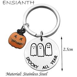 ENSIANTH Halloween Ghost Keychain Spooky All Year Keychain Thanksgiving gift Pumpkin Keychain Trick or Treat Gift