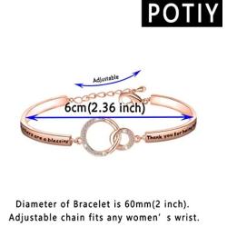POTIY Godmother Bracelet Baptism Gift Christian Jewelry Religious Gift Godmother are a Blessing Thank You Being Mine Godmother Gift for Godmother