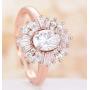Women Rings Statement Cocktail Ring for Womens Vintage Style Starburst Sunburst Ring | Unique Design Rose Gold Plated Cubic Zirconia Fashion Jewelry
