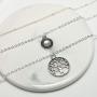 YienDoo Bohemian Silver Layered Tree of Life Rhinestone Necklace Chain Choker Dainty Disc Gemstone Pendant Charm Necklace Jewelry for Women and Girls