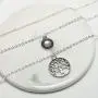 YienDoo Bohemian Silver Layered Tree of Life Rhinestone Necklace Chain Choker Dainty Disc Gemstone Pendant Charm Necklace Jewelry for Women and Girls