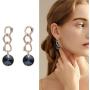 Royal blue Round Europe Crystal Earring, used gold coating the appearance. to elegant and fashion you. Christmas party, feast, dating, daily.