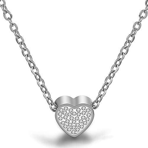Jude Jewelers Stainless Steel Small Heart Charm Collar Necklace