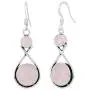 Natural Rose Quartz Earrings for Women Mom Wife 925 Silver Overlay handmade Dangle Earrings