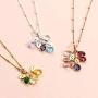 MyNameNecklace Personalized Drop Necklace Sterling Silver 925 Glass Birthstones for Mom-Custom Initials