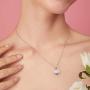 EVERLEAD Dainty Silver Necklaces for Women,316L Floating Round Locket Pendant Charms Necklaces Simple Cute Stainless Steel Toughened Glass Necklaces for Women Friendship Necklace