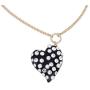 Betsey Johnson Black Heart Bow Pendant Necklace