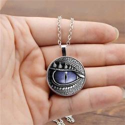 Dinosaur Dragon Eye Necklace Earrings Set Exaggerated Animal Evil Eyes Dangle Drop Earrings Bracelet Bangle for Women Men Jewelry