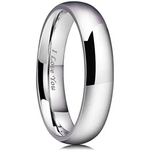 King Will Basic 2mm/3mm/4mm/5mm/6mm/7mm Stainless Steel Ring Original Color Full High Polished with Laser Etched I Love You King Will Basic 2mm/3mm/4mm/5mm/6mm/7mm Stainless Steel Ring Original Color Full High Polished with Laser Etched I Love You
