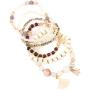 RIAH FASHION Multi Layer Versatile Statement Bracelets - Stackable Beaded Strand Stretch Bangles Sparkly Crystal, Wood Bead, Tassel Charm Pendant