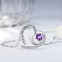 Mothers Day Birthday Gifts for Wife Mom April Birthstone Jewelry I Love You to the Moon and Back Necklace Amethyst Gemstone Aquamarine Simulated Diamond Emerald Garnet Necklace