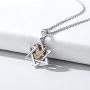 Nofade Silver Cross Star of David Pendant Necklace Gold&Silver Two Tone Pendant Religious Jewish Jewelry for Women Men, Chain 18(with Gift Box)
