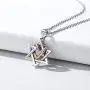 Nofade Silver Cross Star of David Pendant Necklace Gold&Silver Two Tone Pendant Religious Jewish Jewelry for Women Men, Chain 18(with Gift Box)