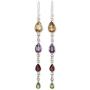 NOVICA Multi-Gem Citrine .925 Sterling Silver Dangle Earrings Dazzling Drops