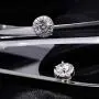 Silver Cubic Zirconia Stud Earrings for Women CZ Stud Earrings Sterling Silver 18k White Gold Plated Halo Stud Hypoallergenic Earrings Simulated Diamond Stud for Girls Fashion Everyday Jewelry