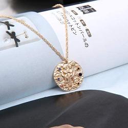Fashion Fantasy Baroque 12 Constellation Relief Coins Round Brand Guardian Necklace Retro Constellation Gilt Sweater Chain Hot Style Birthday Gift Couple Necklace