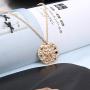 Fashion Fantasy Baroque 12 Constellation Relief Coins Round Brand Guardian Necklace Retro Constellation Gilt Sweater Chain Hot Style Birthday Gift Couple Necklace