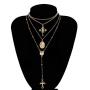 Chargances Gold Cross and Mary Pendant Necklace Long Chain Rosary Beads Necklace Collar Choker Jewelry for Women and Girls Ladies Sexy Party Jewelry