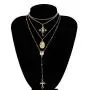 Chargances Gold Cross and Mary Pendant Necklace Long Chain Rosary Beads Necklace Collar Choker Jewelry for Women and Girls Ladies Sexy Party Jewelry