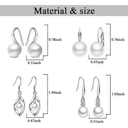4 Pairs Dangle Earrings for Women Girls Swarovski Crystals Thread Drop Earrings set with Gift Box