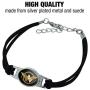 GRAPHICS & MORE Wonder Woman Movie Golden Lasso Logo Novelty Suede Leather Metal Bracelet