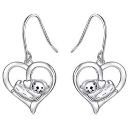 Yearace 925 Sterling Silver Animal Jewelry Sea Otter Dangle Earrings for Women Teen Girls