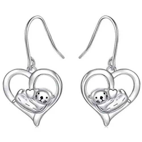 Yearace 925 Sterling Silver Animal Jewelry Sea Otter Dangle Earrings for Women Teen Girls Yearace 925 Sterling Silver Animal Jewelry Sea Otter Dangle Earrings for Women Teen Girls