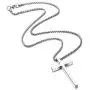 Ursteel Cross Necklace for Men, Silver Black Gold Stainless Steel Cross Pendant Necklace for Men, 16-30 Inches Box Chain Ursteel Cross Necklace for Men, Silver Black Gold Stainless Steel Cross Pendant Necklace for Men, 16-30 Inches Box Chain