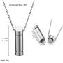 Zysta Personalized Custom Whistle Urn Necklace for Ashes Customized Engraving Cremation Tube Vial Ash Necklaces Ashes Keepsake Memorial Tube Pendant Locket Jewelry Stainless Steel