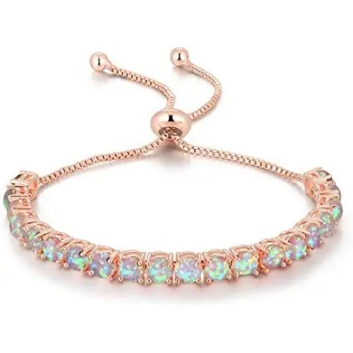CiNily Adjustable Silver Plated Opal Tennis Bracelet for Women Girls - Fashion Jewelry Gift | Opal Bracelets in Sterling Silver,Rose Gold and Yellow Gold Plating CiNily Adjustable Silver Plated Opal Tennis Bracelet for Women Girls - Fashion Jewelry Gift | Opal Bracelets in Sterling Silver,Rose Gold and Yellow Gold Plating