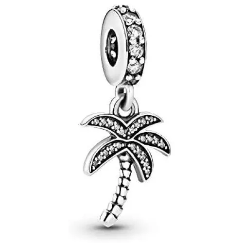 Pandora Jewelry Sparkling Palm Tree Dangle Cubic Zirconia Charm in Sterling Silver Pandora Jewelry Sparkling Palm Tree Dangle Cubic Zirconia Charm in Sterling Silver