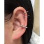 Ofeiyaa 16 PCS Ear Clips Cartilage Hoop Earring Ear Cuffs Non Piercing Earrings Wrap Set for Women Girl Men Size Adjustable Silver Gold Tone