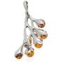 Honey Amber Sterling Silver Twig Pin - Pendant