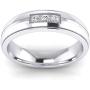 Unisex Comfort Fit Sterling Silver 5mm Court Shape Simulated Diamond Ring Wedding Band